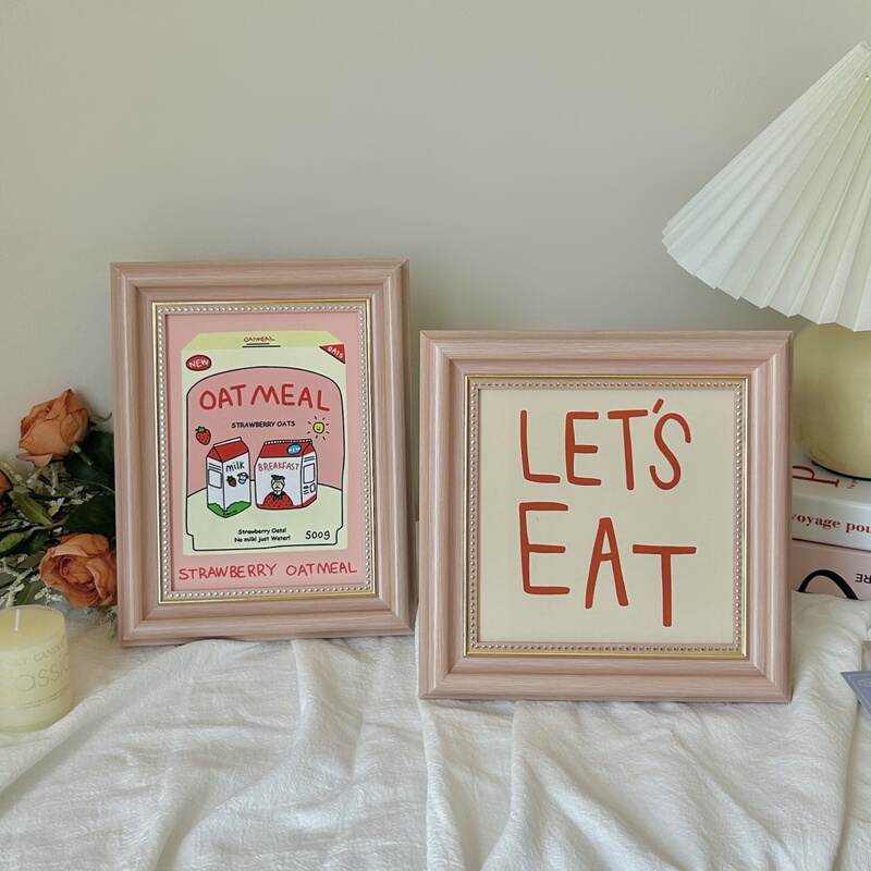 ins Hanging Pink Photo Frames Wall-Mounted 5inch Square Photo Frames for Children's Photos Classic Light Luxury High-End