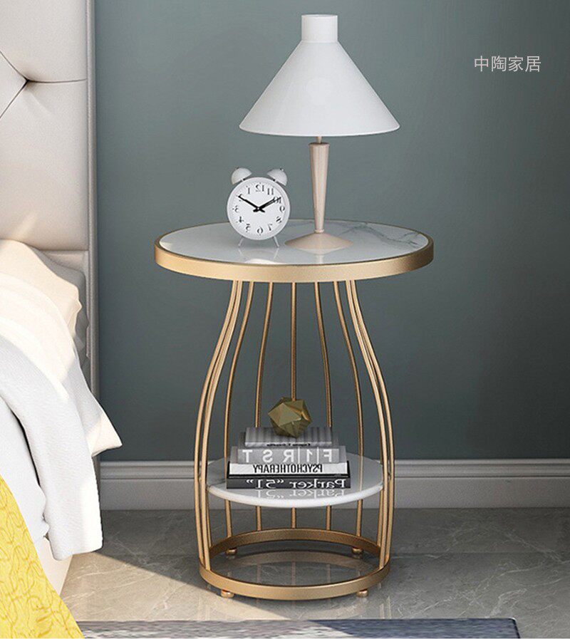 Small apartment rock slab edge a few Nordic light luxury sofa corner a few living room bedside bedroom small coffee table small table rack