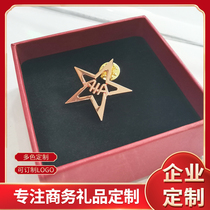 Rose gold five-star badge custom school badge class cadre badge custom hollow badge brooch