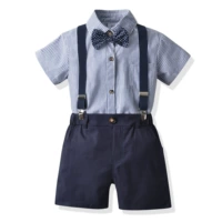 Летняя рубашка для мальчиков, детский комплект, платье, 2 предмета