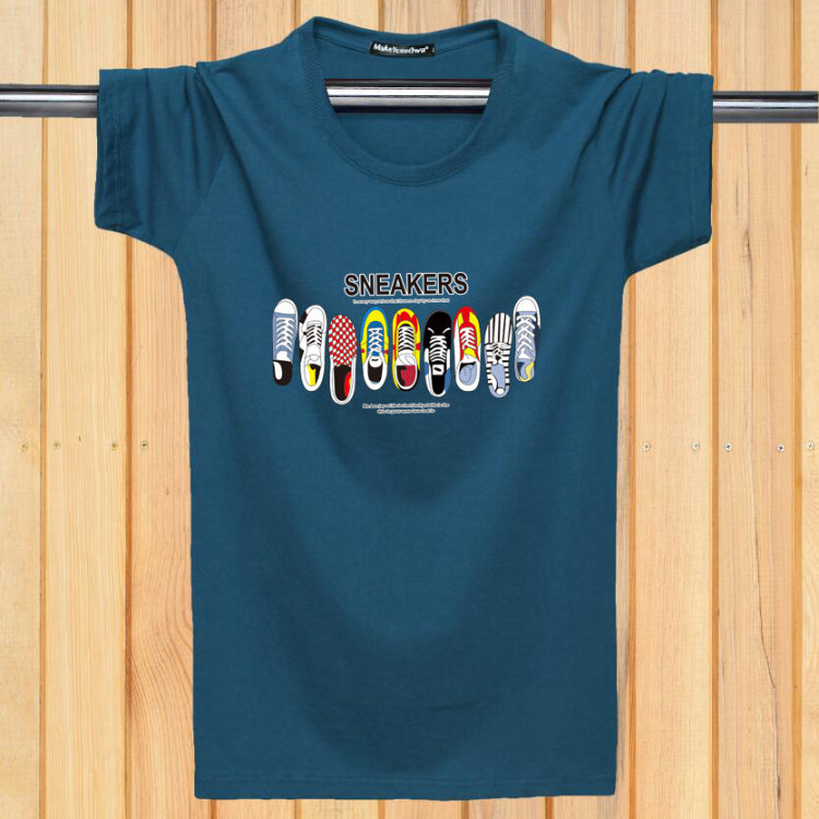 Men's solid color short-sleeved T-shirt T-shirt white black slim tight-fitting base shirt summer men's tide half-sleeved clothes