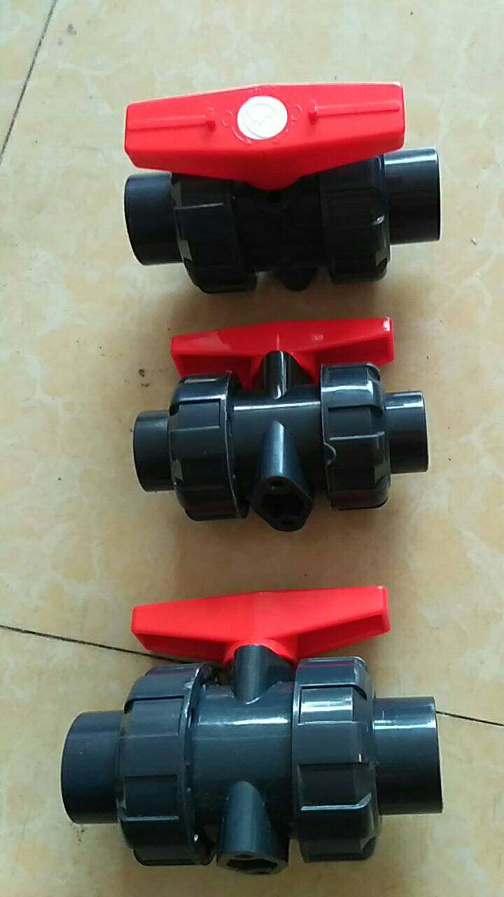 National standard UPVC double-order ball valve PVC chemical live ball valve PVC-U corrosion-resistant valve DN15-DN100