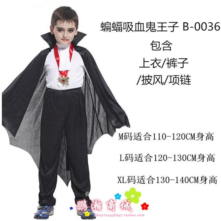 Halloween trẻ em cosplay hóa trang trình diễn trang phục bé trai kinh dị quỷ ma cà rồng tính trang phục