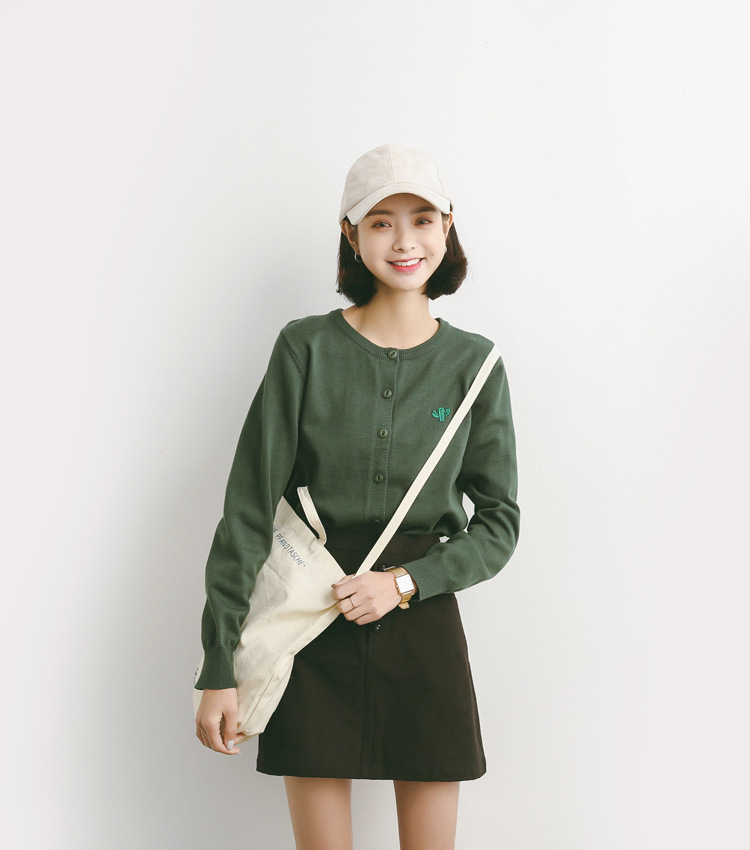 Áo len lông cừu EAL 2019 mùa xuân áo len nữ rộng rãi Hàn Quốc áo len cổ tròn hoang dã A978 - Đan Cardigan áo cardigan