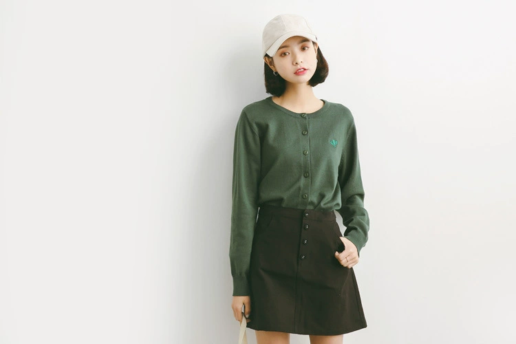 Áo len lông cừu EAL 2019 mùa xuân áo len nữ rộng rãi Hàn Quốc áo len cổ tròn hoang dã A978 - Đan Cardigan áo cardigan nữ