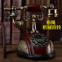 Old antique telephone American retro landline European home telephone metal rotating office landline