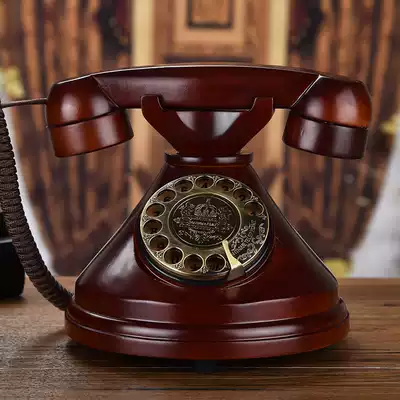 Solid Wood retro telephone landline European telephone home vintage telephone creative antique office landline
