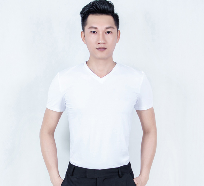Male Latin Dance Dancing Costume Square Dance Social Dance Morden National Standard Dance Costume dance dress rehearswear for short sleeve dancer