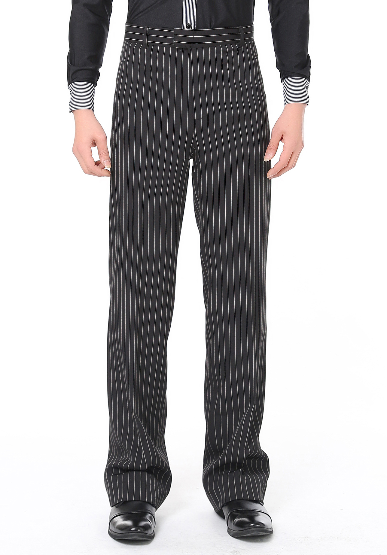 Men's Adult Latin Dance Pants Square Dance Pants GB Modern Social Dance Pants Latin Dance Costume Striped Pants