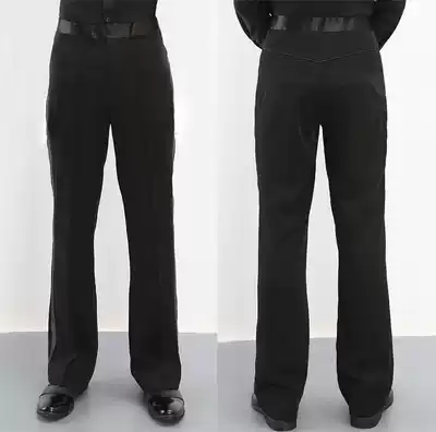 Male elastic no elastic loose small feet pocket pants Latin dance square dance national standard pants competition practice pants dance pants
