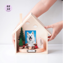 Pet souvenirs to commemorate ashes and hair customized cat dog hamster photo frame surrounding monument death table death