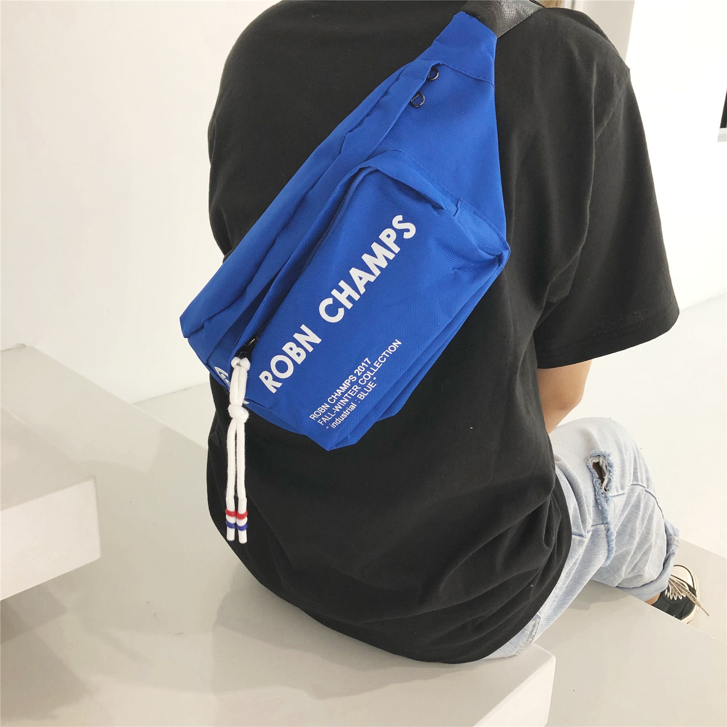ins male youth skew satchel canvas mobile phone zero wallet casual Korean version single shoulder bag casual couple chest bag purse