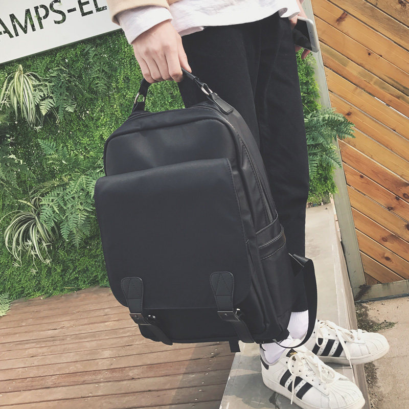 ins double shoulder bag high school boy bag waterproof Korean version student shoulder bag port wind college student computer travel bag tide