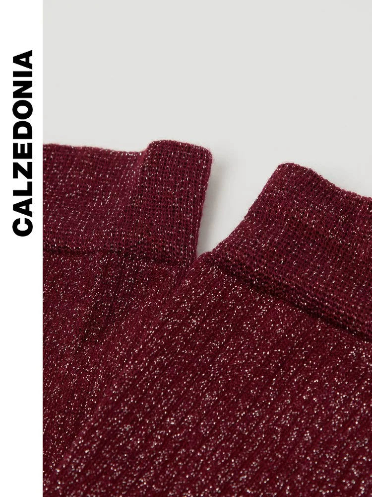 Европейская версия CALZEDONIA24 ранняя осень женские носки с микроглиттером по полоске колена икры в стиле miu JK пузырьковые носки DL0387