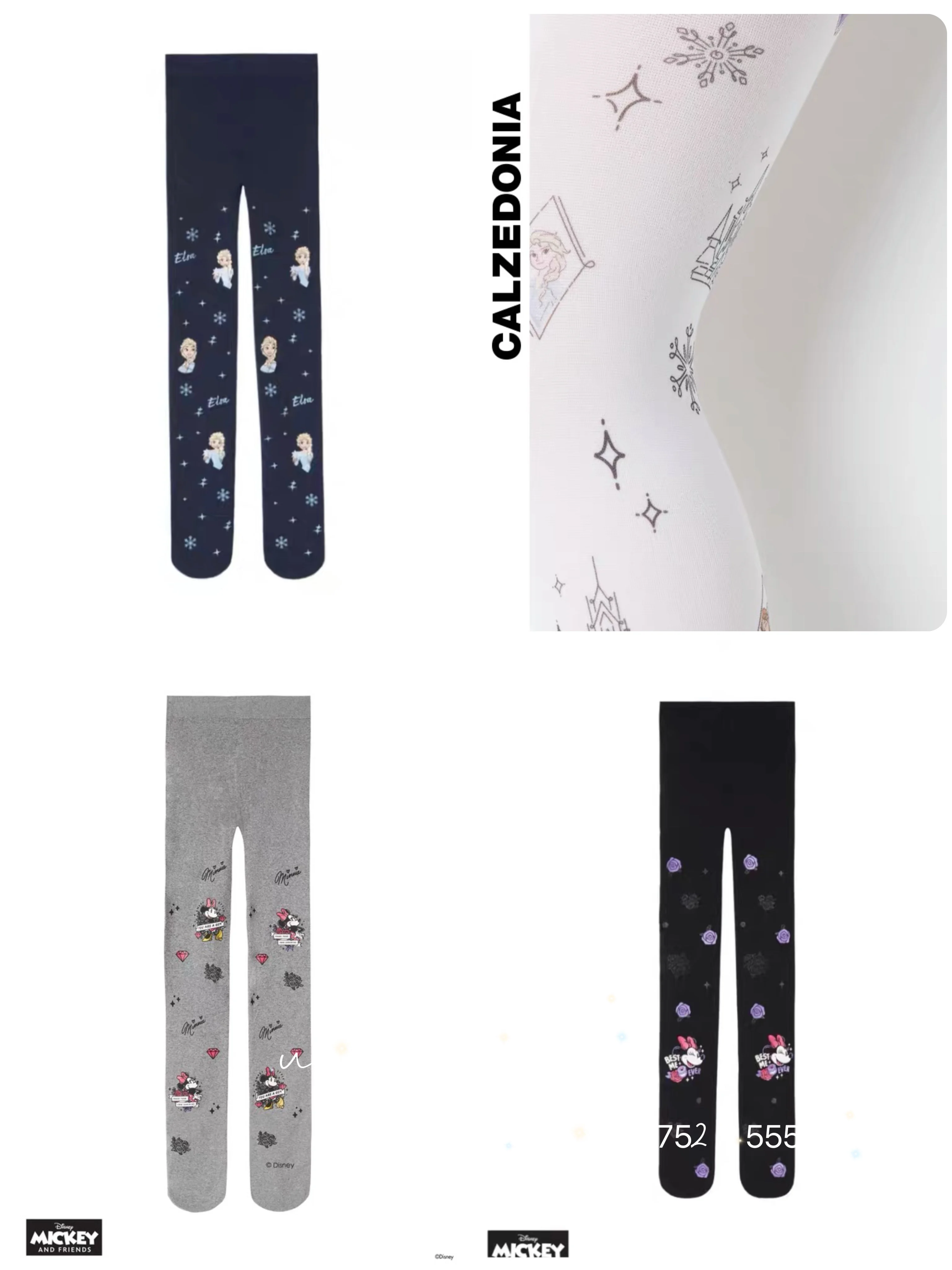Детские колготки CALZEDONIA, новые осенние тонкие принцесса Эльза мультфильм бархатные колготки