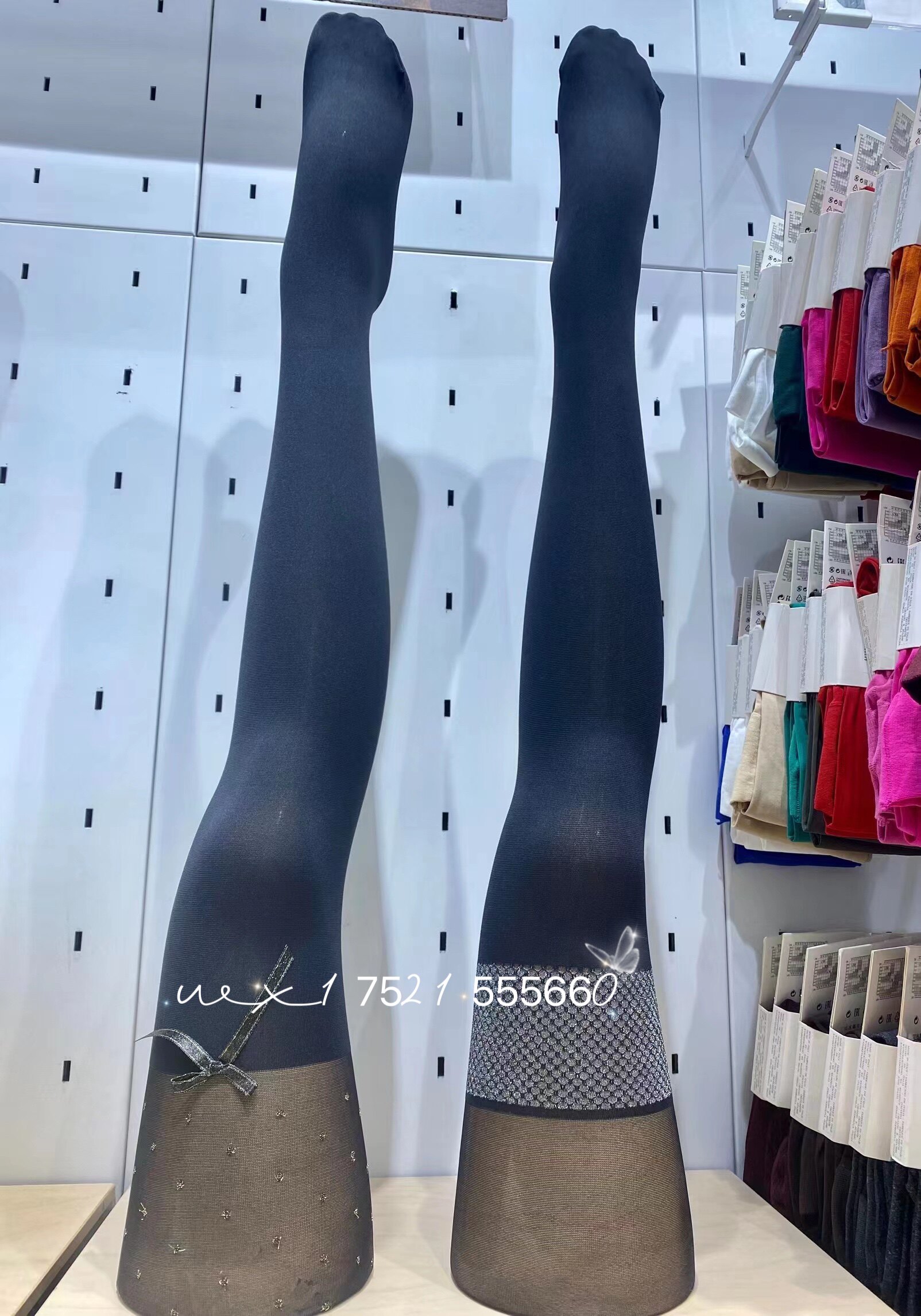 колготки / чулки дна calzedonia女士新品丝袜 细闪银丝波点蝴蝶结女士时尚裤袜1907