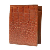 Crocodile Leather Mens Card Slot Wallet Two-fold Casual Fashion Short Style Casual Business Thai Solid Color Genuine Leather Horizontal Style