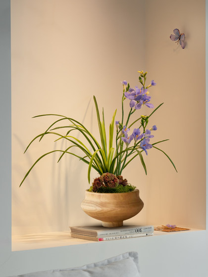 Simulated Orchid Bonsai Decorative Ornaments, Song Dynasty Aesthetics, Tea Room Tabletop, High-End, Realistic, Song Dynasty Aesthetics, New Chinese Style