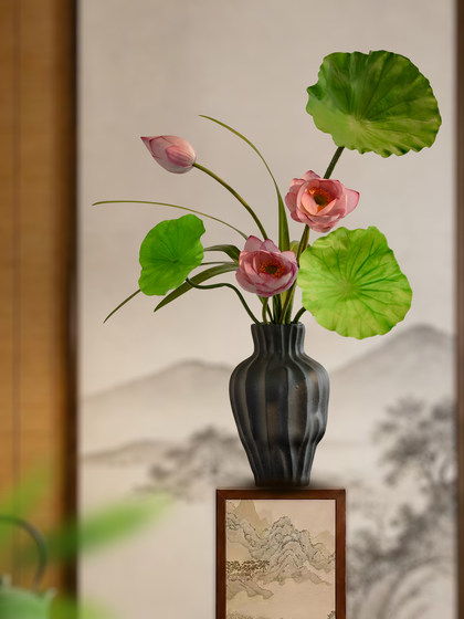 Simulated Lotus, High-End, Realistic, Wabi-Sabi, Medieval-Style Entrance Hall, Tea Room, Dining Table Decoration, Fake Ornament, Song Dynasty Aesthetics, Oriental