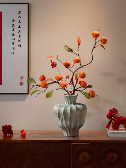 Persimmon-Shaped New Year's Flower Arrangement, Realistic High-End Artificial Persimmons, Living Room Decorations, Everything Goes Well, New Year Bouquet