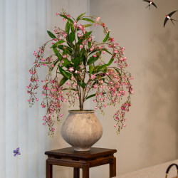 Silk Jasmine Artificial Green Plant Fake Flower for Living and Dining Room, High-End Realistic Touch, Small Light Luxury Decorative Ornament for Tea Table