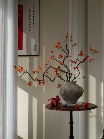 Autumn Maple Leaves, Fortune Fruit, Restaurant Tea Room, New Year's Eve Flower Decorations, Wabi-Sabi Style, Simulated Fake Song Dynasty Dragon Jujube Branches