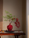 Artificial Green Plant with Fake Red Pomegranate Fruit in Ceramic Vase Decoration for Festive New Year in Living Room, Dining Room, or Entryway