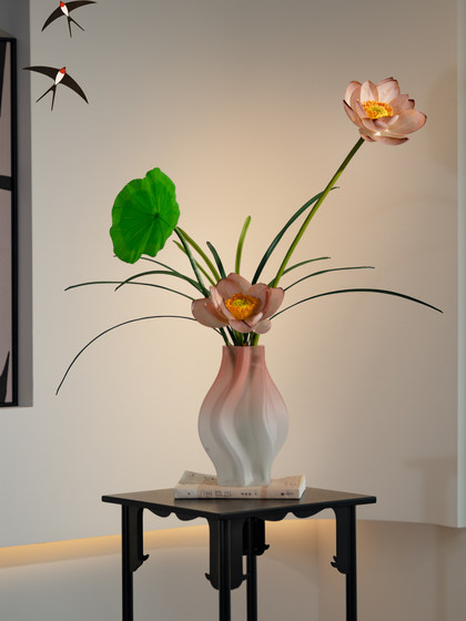 Simulated Lotus Flowers with a High-End, Realistic Feel, New Chinese-Style Decorative Pieces for Entrance, Tea Room, Dining Table, and Tv Cabinet, Embodying Song Dynasty Aesthetics