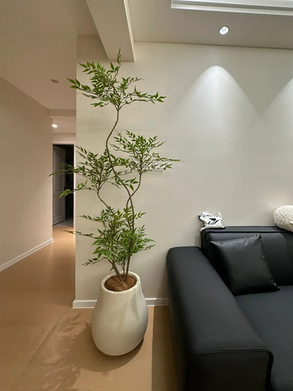 Haohong Jingpin Nantian Bamboo Artificial Green Plant Pu Indoor Living Room Simulated Fake Tree High-End Light Luxury Large Floor-Standing Potted Plant