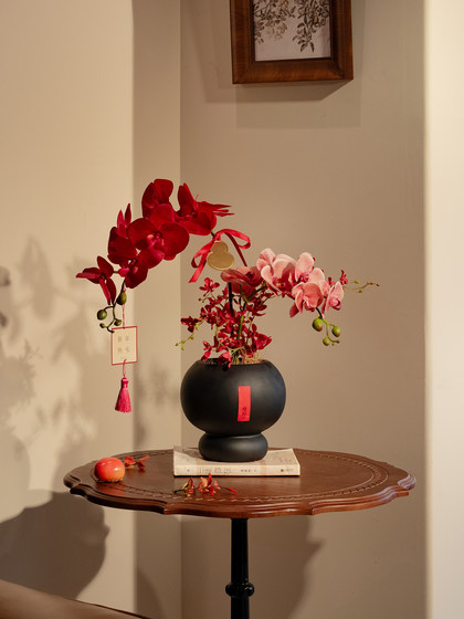 Phalaenopsis Artificial Flower Potted Plant Housewarming Decoration Luxury High-End Entrance Hall Living Room Decoration Festive
