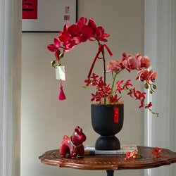 Phalaenopsis Artificial Flower Decoration, High-End and Realistic, Living Room Indoor Bouquet, Housewarming Celebration Decoration