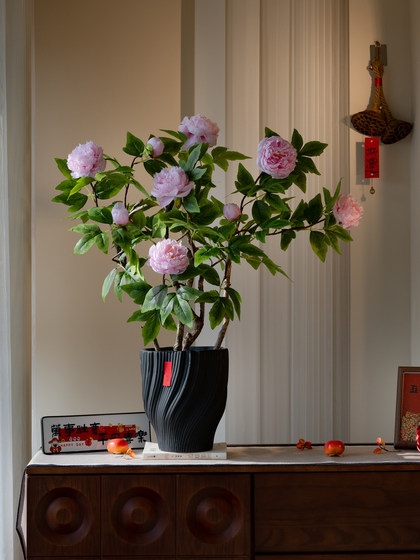 Peony Artificial Flower, High-End Fake Flower for New Year, Song Dynasty Aesthetics, New Year's Eve Decoration for Guest Room, Restaurant, Entrance Hall, Realistic Ornament