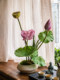 Sea Rainbow Scenery Lotus Artificial Flower New Chinese Style Ornament Vase Zen Entrance Potted Plant High-End Realistic Tea Room Decoration