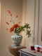 String of Golden Chrysanthemums, Water Stone Banyan, Simulated Fake Floral Art, High-End Realistic Decoration, New Year Guest Restaurant, Retro Ceramic Vase