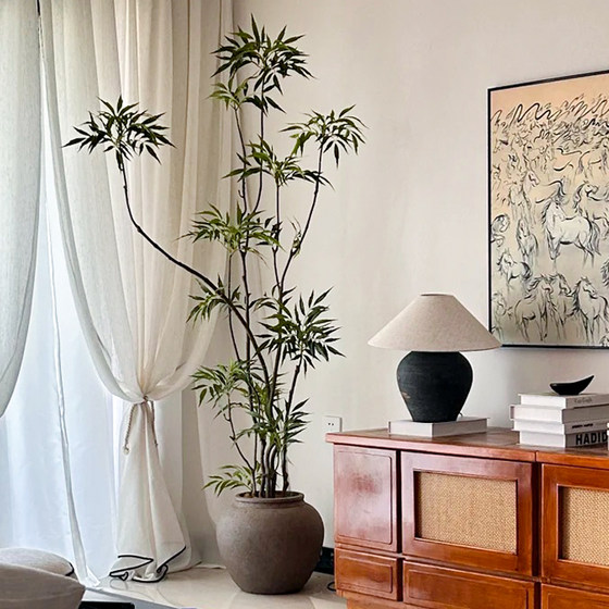 Top Ten Artificial Green Plants, High-End Light Luxury Fake Flowers, High-Class Indoor Living Room Large Floor-Standing Simulated Potted Plants