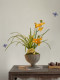 Orchid Artificial Bonsai with a High-End, Realistic Feel, Decorative Piece for Entryway and Tea Room, Sòng Dynasty Aesthetics, Fake Flowers, New Chinese Style, Zen-Inspired