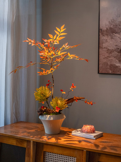 Haihong Jingpin Nantian Bamboo Living Room New Chinese Style Zen Entrance Faux Green Plant New Year's Eve Flower Table Decoration