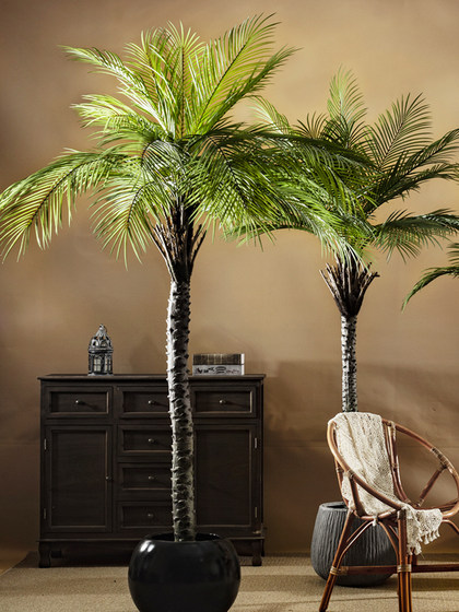 Simulated green plant, sunflower, coconut palm tree, large indoor living room, high-end light luxury decoration, floor-standing bionic fake plant