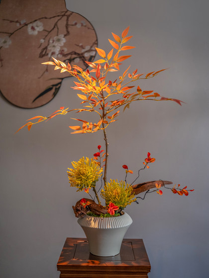 Haihong Jingpin Nantian Bamboo Living Room New Chinese Style Zen Entrance Faux Green Plant New Year's Eve Flower Table Decoration