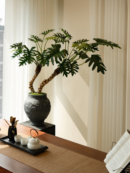 Dragon Scale Angel Artificial Green Plant, High-End Light Luxury Living Room Indoor Artificial Flower, Spring Feather Tea Room Atmosphere Vintage Decoration