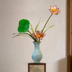 Simulated Lotus Flowers with a High-End, Realistic Feel, New Chinese-Style Decorative Pieces for Entrance, Tea Room, Dining Table, and Tv Cabinet, Embodying Song Dynasty Aesthetics
