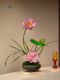 Lotus Artificial Potted Plant Decoration with a High-End Feel, Realistic for Tea Room, Dining Table, Entryway, Faux Flowers with a Song Dynasty Aesthetic, High-End