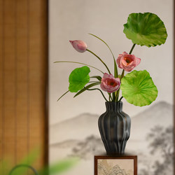 Simulated Lotus, High-End, Realistic, Wabi-Sabi, Medieval-Style Entrance Hall, Tea Room, Dining Table Decoration, Fake Ornament, Song Dynasty Aesthetics, Oriental