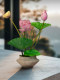 Good Luck Lotus, Artificial Lotus Bonsai, New Chinese-Style Decorative Ornament, High-End Realistic Tea Room Decoration, Song Dynasty Aesthetics
