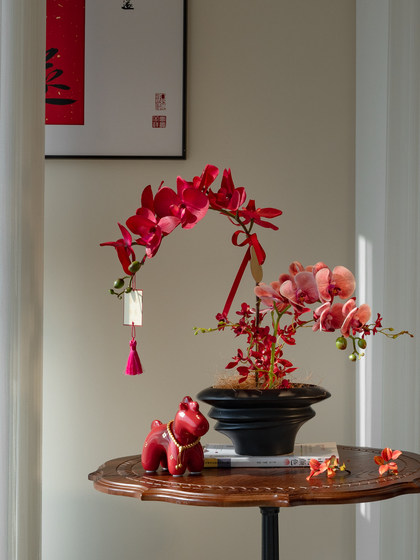 Phalaenopsis Artificial Flower Decoration, High-End and Realistic, Living Room Indoor Bouquet, Housewarming Celebration Decoration