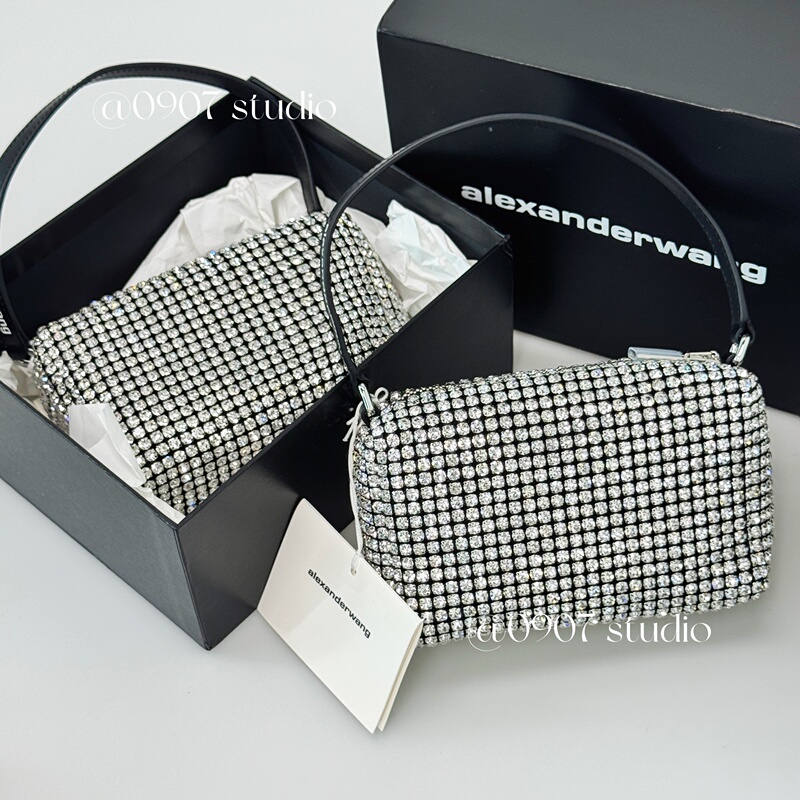 【0907】Alexander Wang Alexander Wang White Diamond Small Tote Bag King of Handbags Diamond Bag
