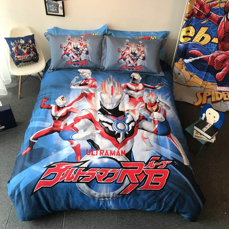 Pure cotton cartoon bedding children's four-piece set 1 5m bed sheet cotton boy's bed sheet three-piece 4-piece set