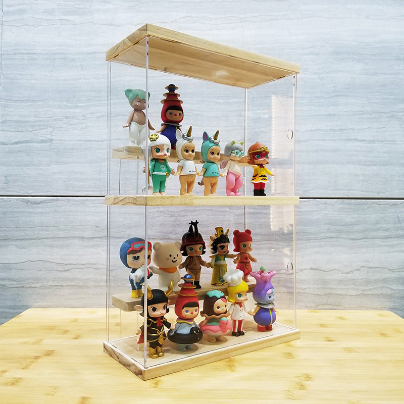 Bubble Mater Molly Doll Ladder Show Shelf Containing Box Multilayer Dust-Proof Transparent With Door Log Acrylic