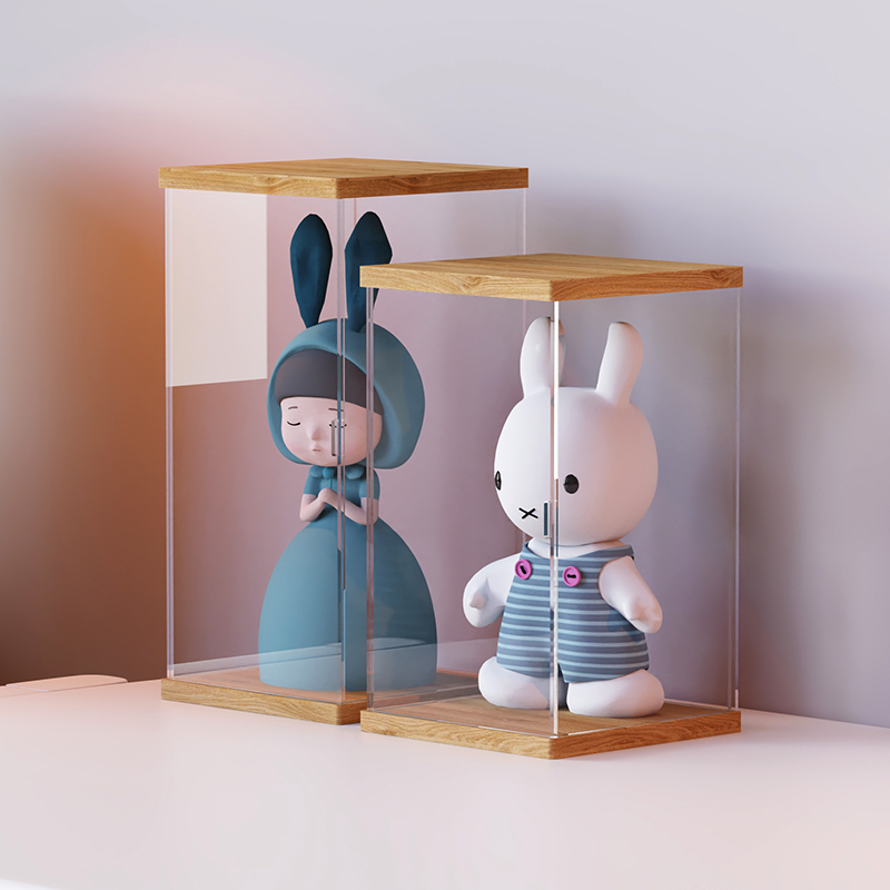 Dust-proof model figure storage box with door