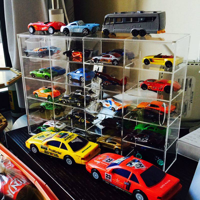 1:64 proportional toy car model show rack tomy Dolomica wind wheel car containing box acrylic plaid cabinet